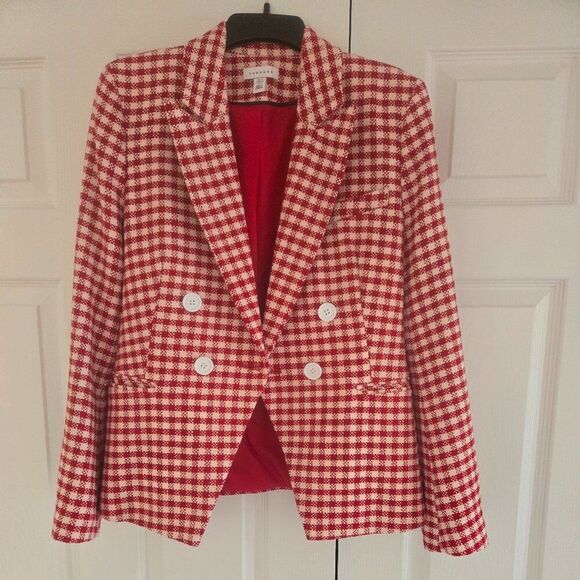 NWOT Topshop double-brested checkered blazer - Picture 1 of 5